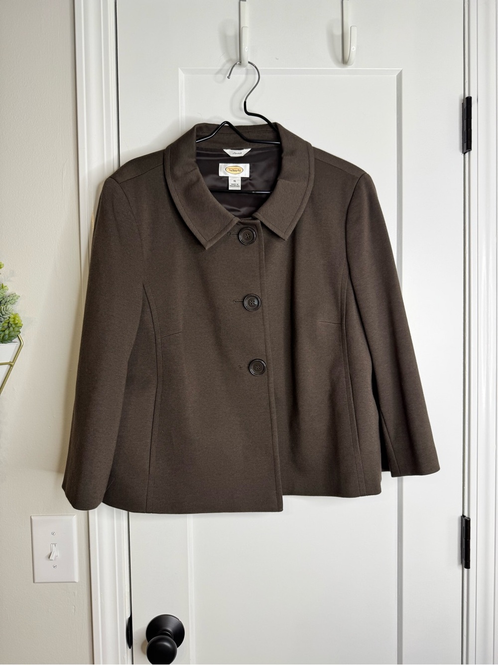 Talbots Brown Stretch Cropped Jacket